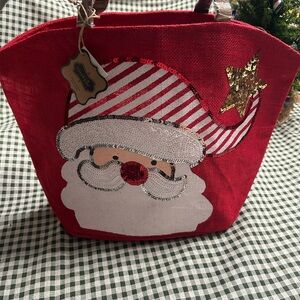 Mudpie Festive Sequin Santa Bag -